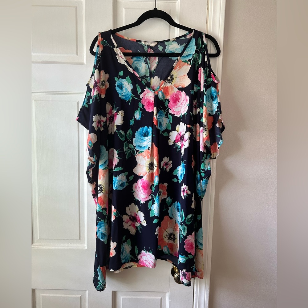 EUC floral tunic mini dress